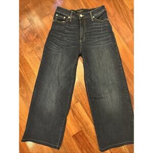 Banana Republic High Rise Wide Leg Women's Jeans 26/2 Dark Wash Denim 25” Inseam